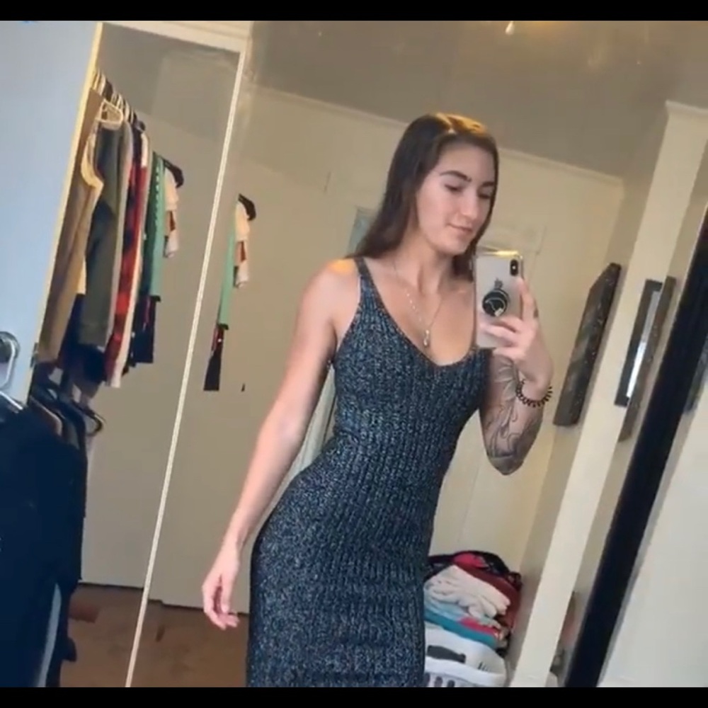 Black midi dress